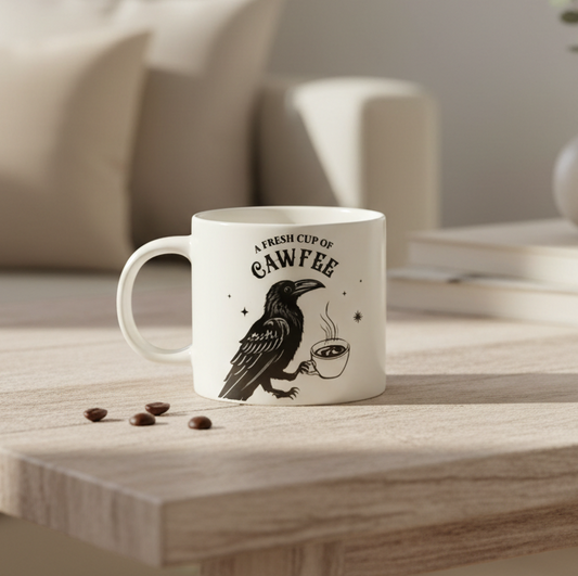 Fresh Cup of Cawfee Raven Mug