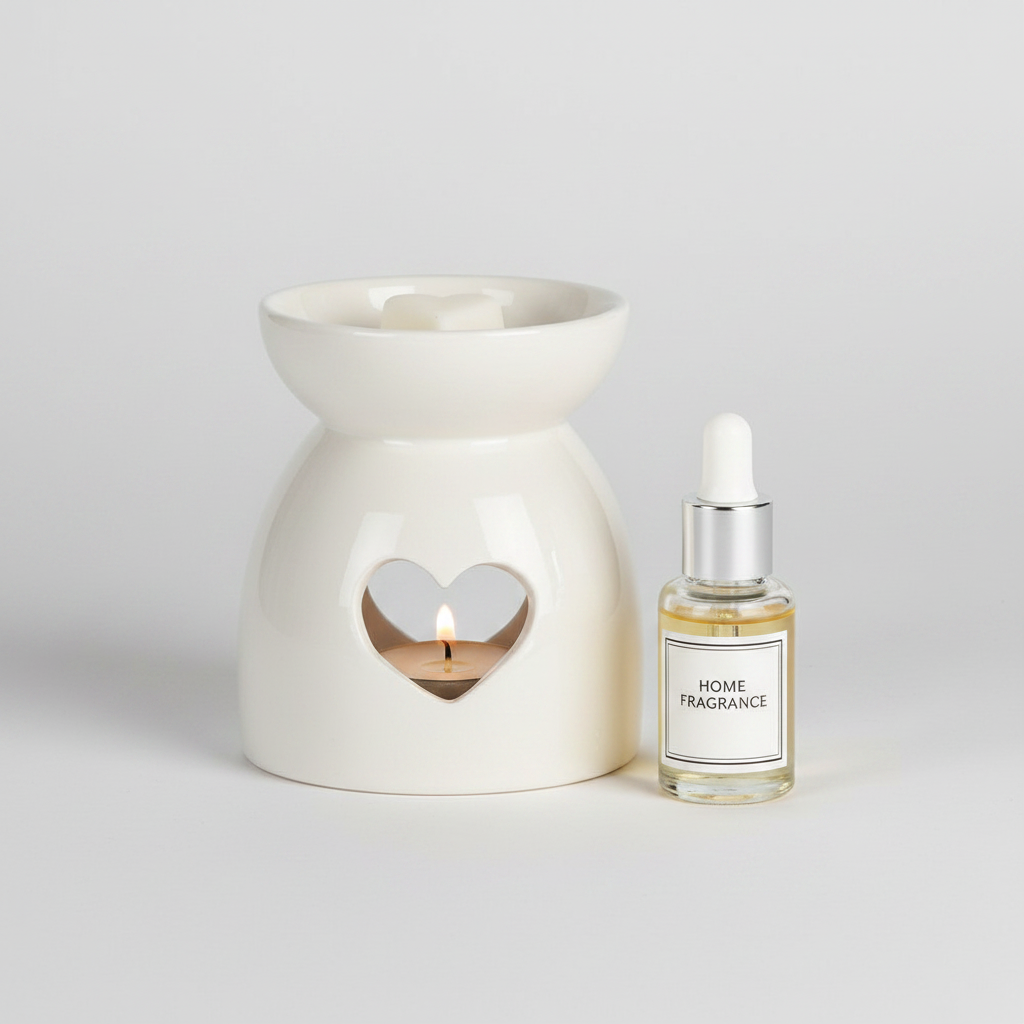 White Heart Cut Out Oil Burner