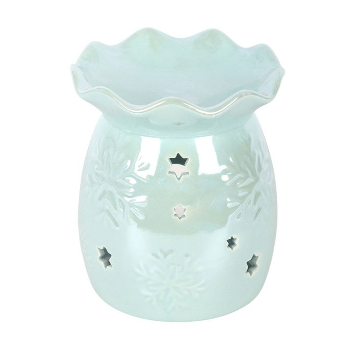 Iridescent Blue Snowflake Oil Burner and Wax Warmer