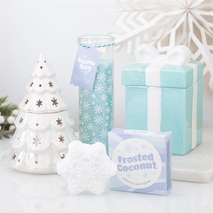 Iridescent Blue Snowflake Oil Burner and Wax Warmer