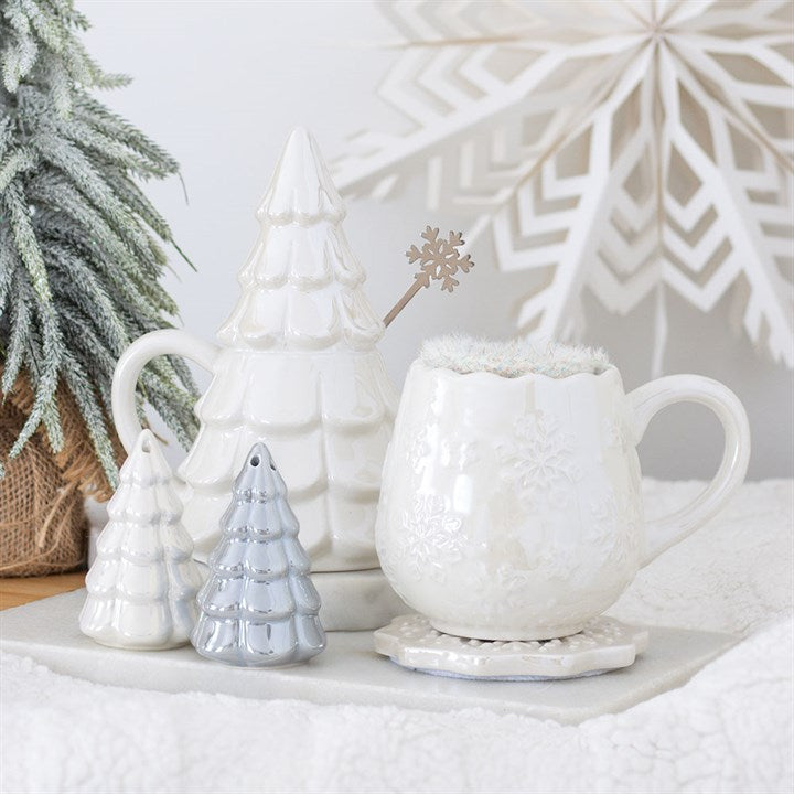 Iridescent Snowflake Mug, Coaster & Socks Gift Set | Christmas Pamper Set