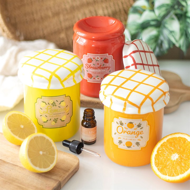 Strawberry Jam Jar Oil Burner & Wax Warmer – Vintage-Inspired Home Fragrance