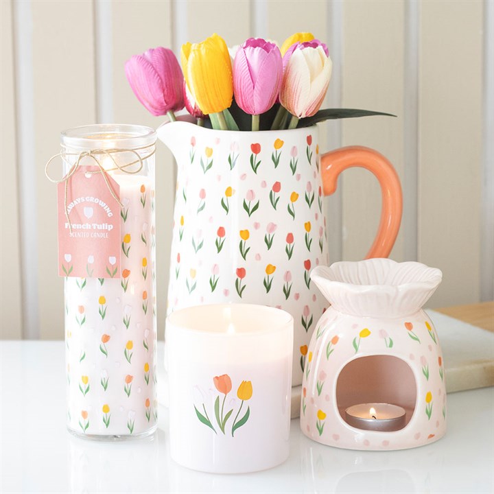 Tulip Print French Tulip Tube Candle