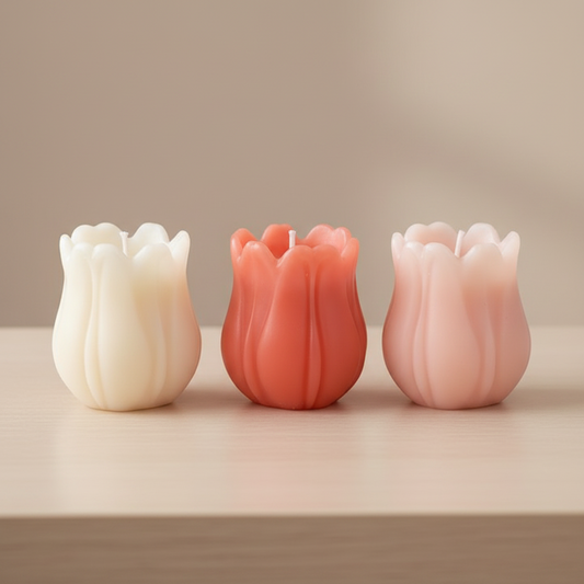 Set of 3 Tulip Shaped Candles