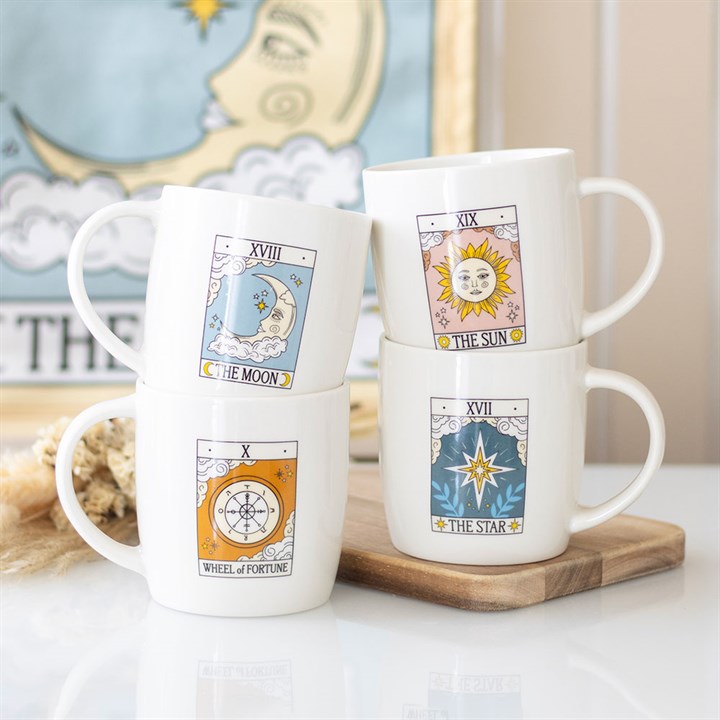 Tarot Card Mug Set – Set of 4 Celestial Mugs