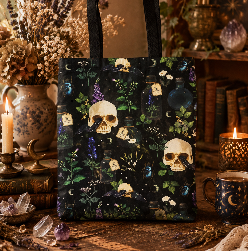 Venom & Vines Print Polycotton Tote Bag