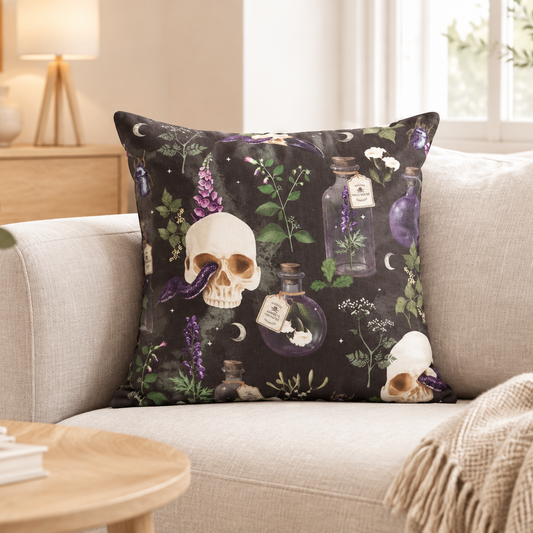 35cm Square Venom & Vines Print Cushion
