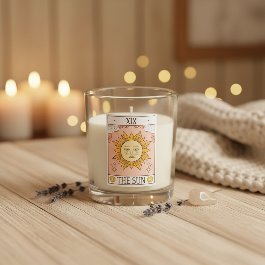 The Sun Vintage Tarot Rose Candle