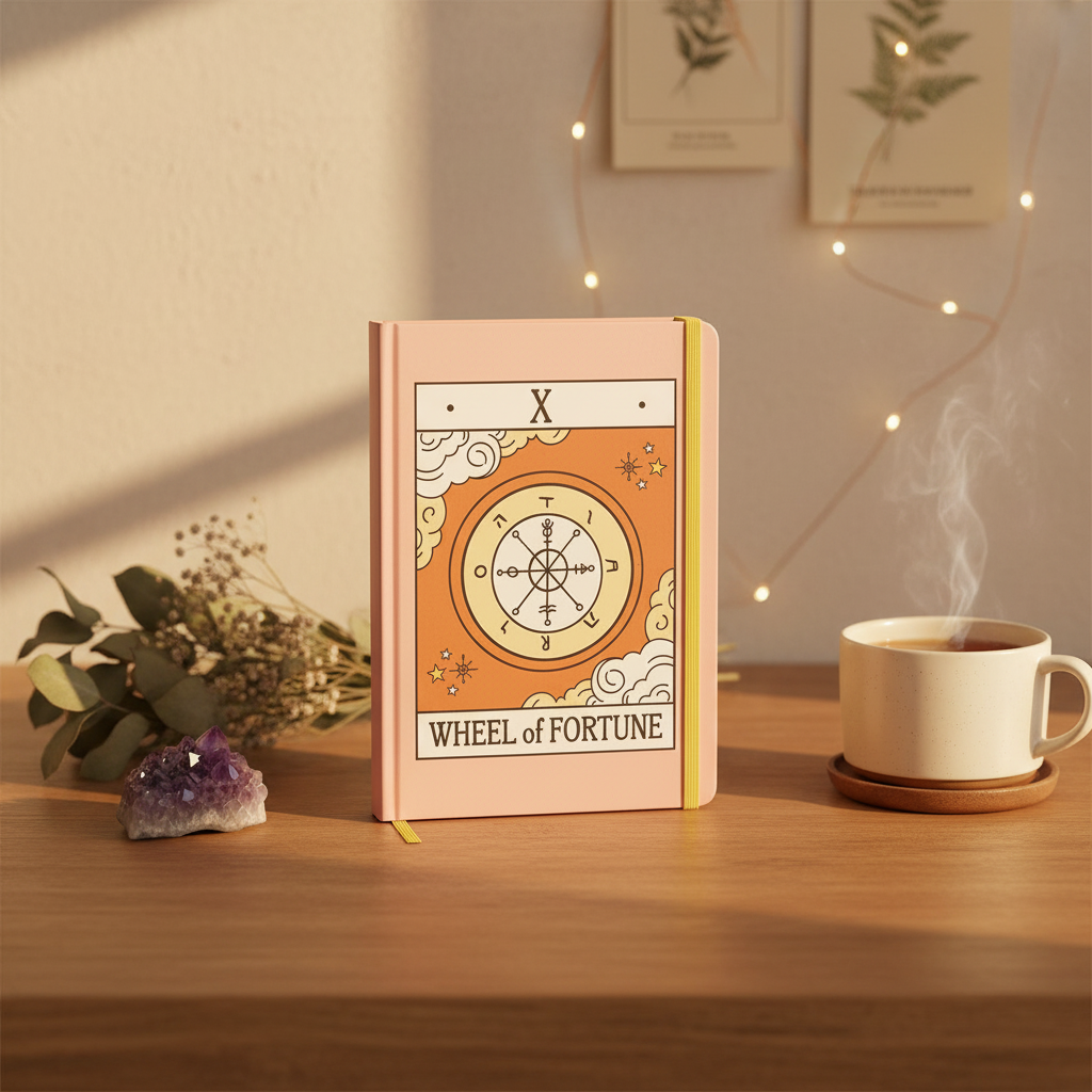The Wheel of Fortune Vintage Tarot A5 Notebook