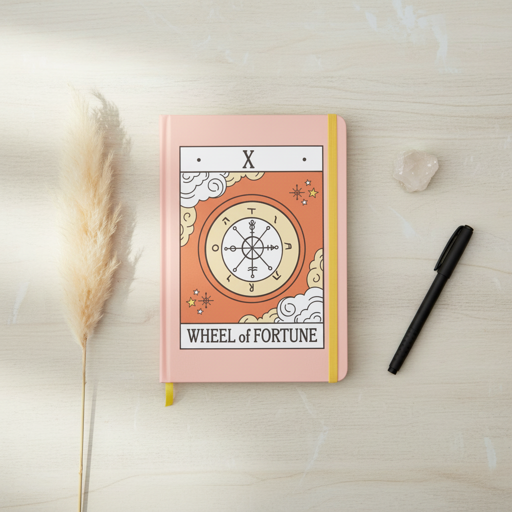 The Wheel of Fortune Vintage Tarot A5 Notebook