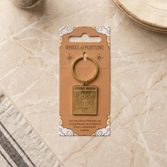 The Wheel of Fortune Vintage Tarot Keyring