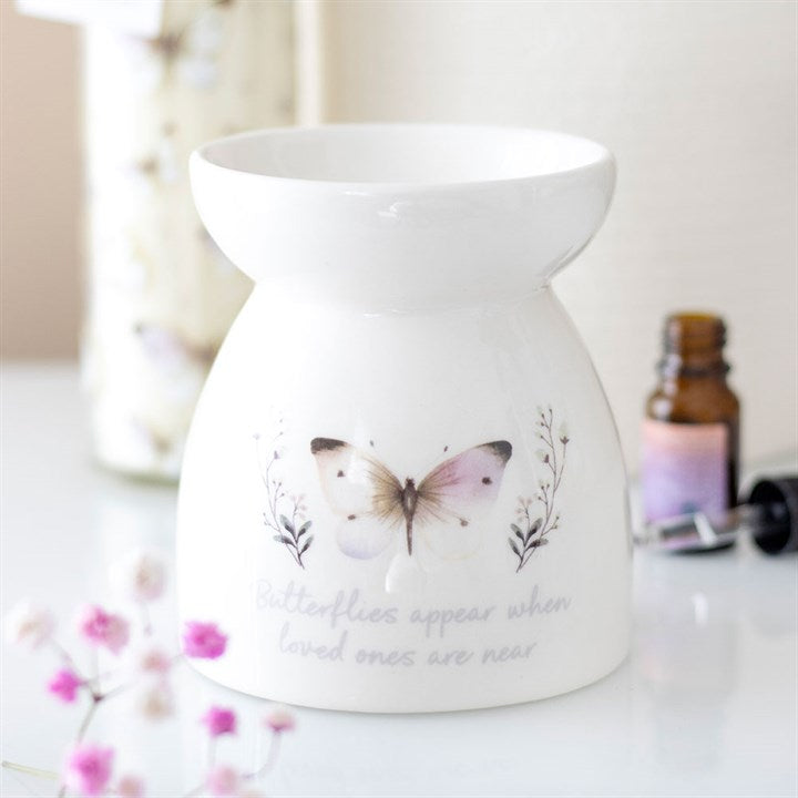 Butterflies Appear Oil Burner | Sympathy & Memorial Ceramic Home Fragrance | Bereavement Gift