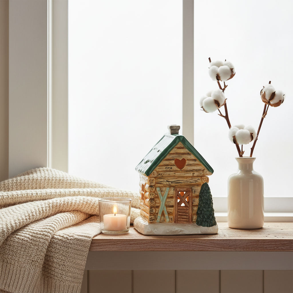 Cabin Ski Chalet Oil Burner | Winter Home Fragrance & Cosy Alpine Decor Gift