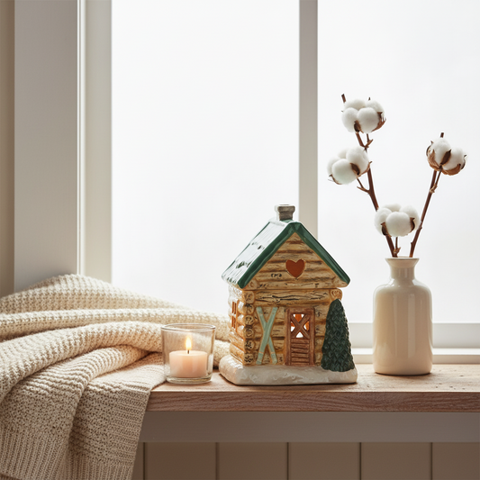 Cabin Ski Chalet Oil Burner | Winter Home Fragrance & Cosy Alpine Decor Gift