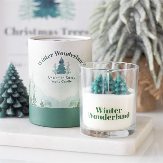 Winter Wonderland candle, 200g, tree scene design