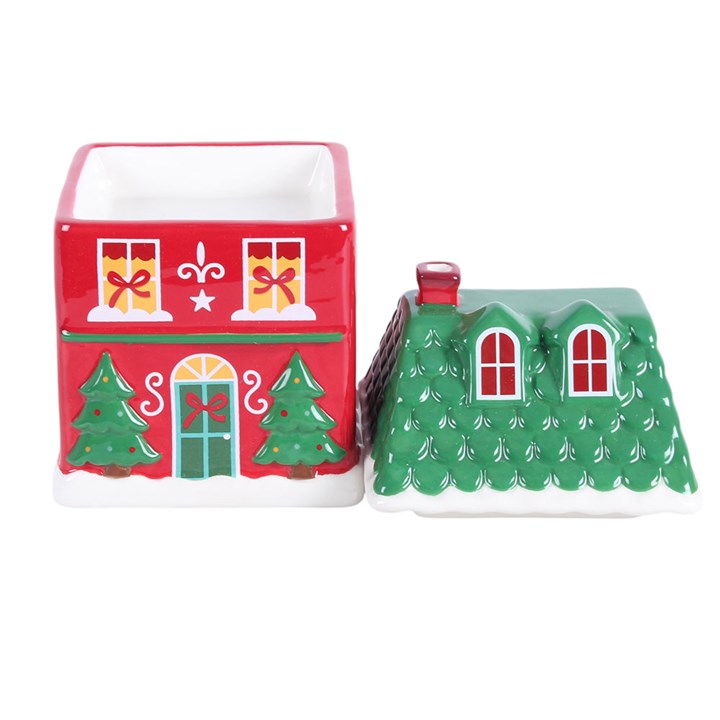 Red Christmas House Oil Burner