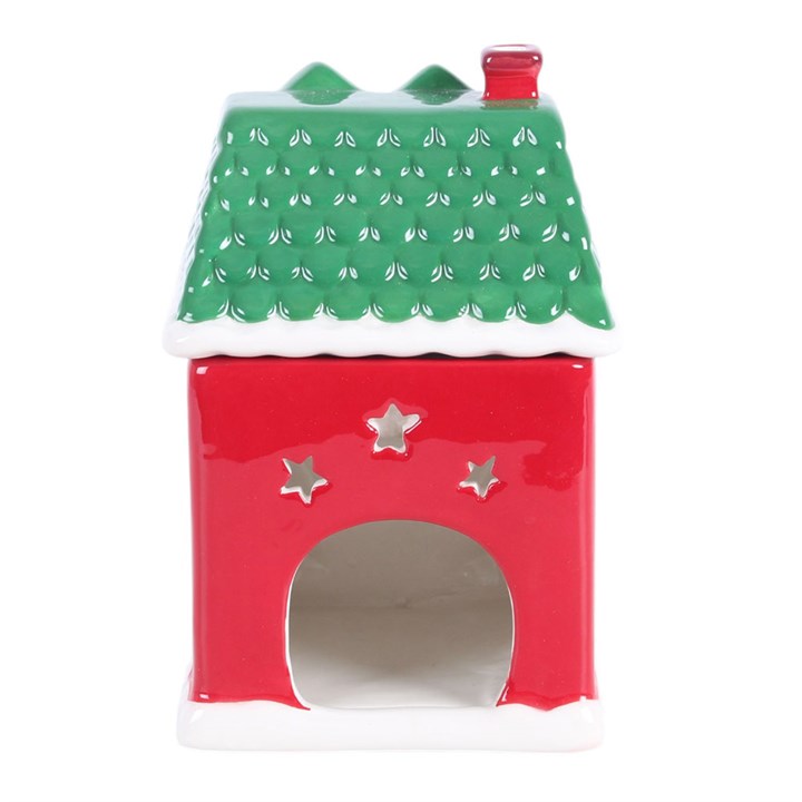 Red Christmas House Oil Burner