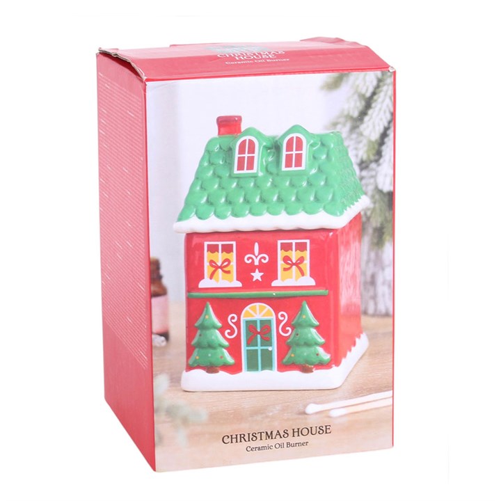 Red Christmas House Oil Burner