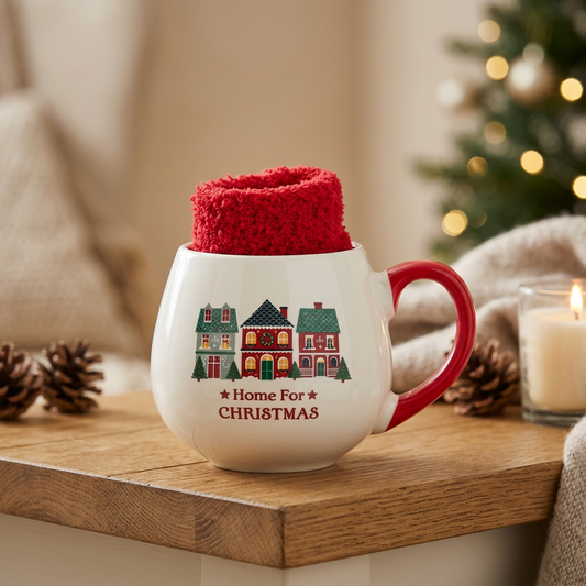 Home for Christmas Mug and Socks Set