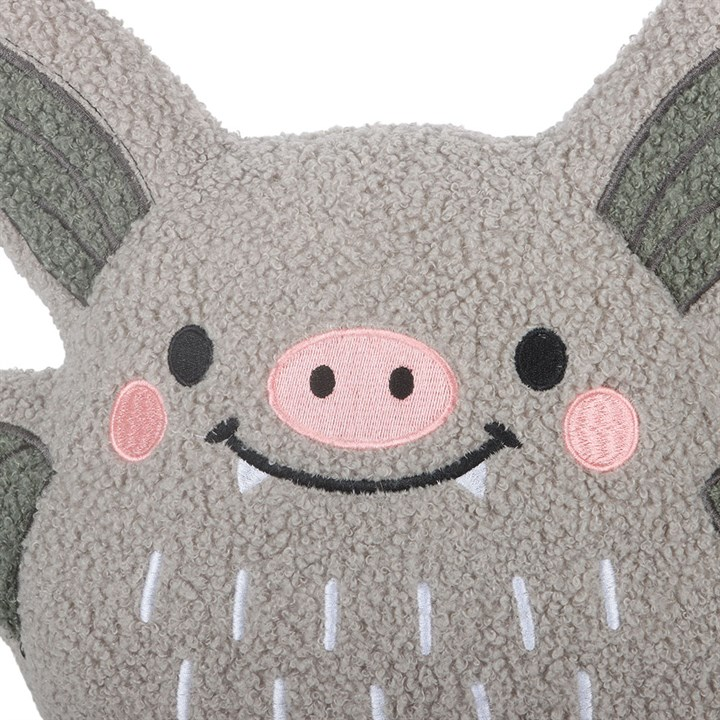 Cute Bat Boucle Cushion | Halloween Novelty Cushion & Spooky Home Decor Gift