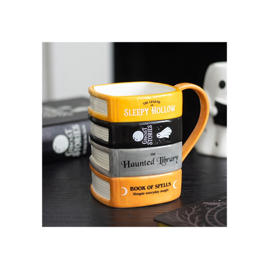 The Haunted Library Book Stack Mug