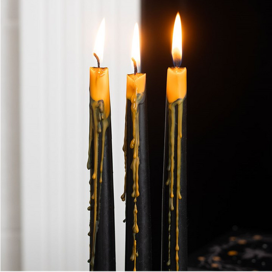 Set of 4 Pumpkin Guts Oozing Taper Candles