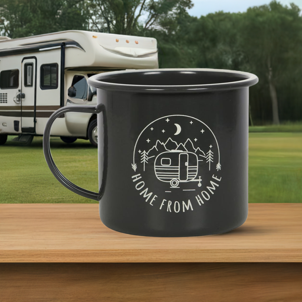 Home from Home Enamel Camping Mug
