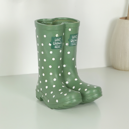 Light Green Welly Boot Planter