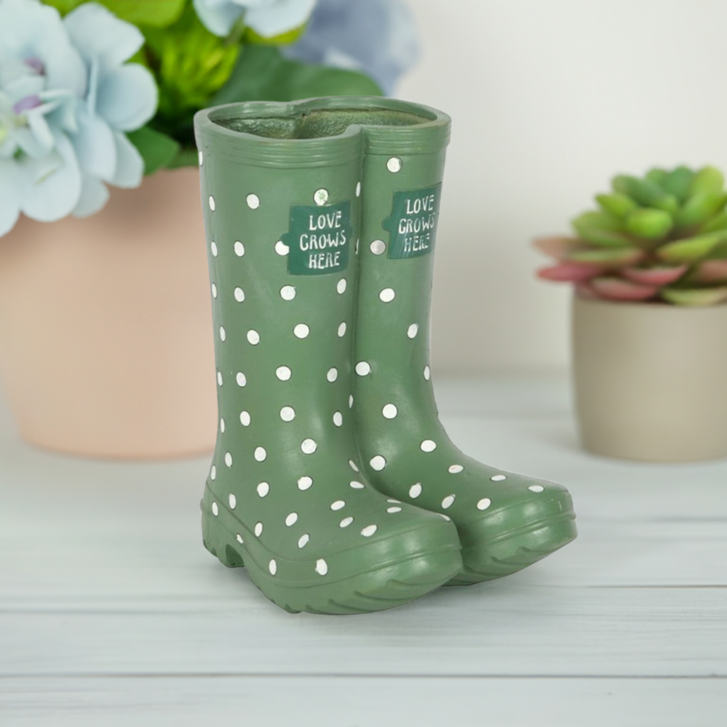 Light Green Welly Boot Planter