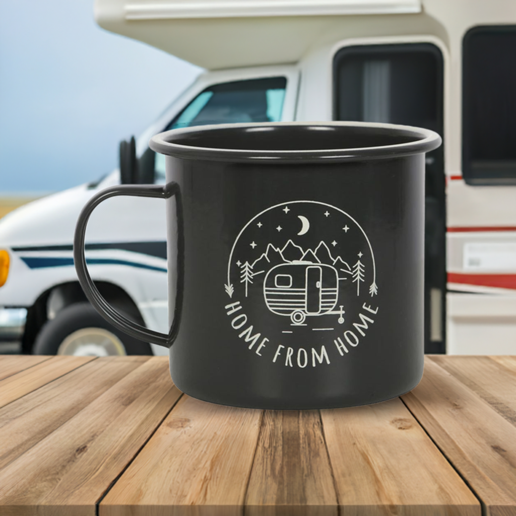 Home from Home Enamel Camping Mug