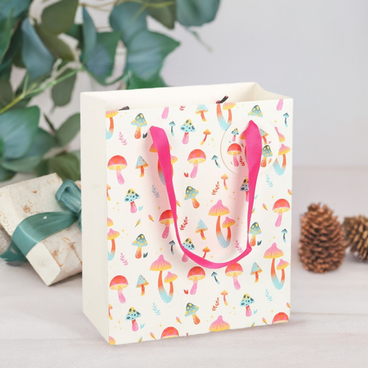 23cm Medium Funky Fungi Mushroom Print Gift Bag