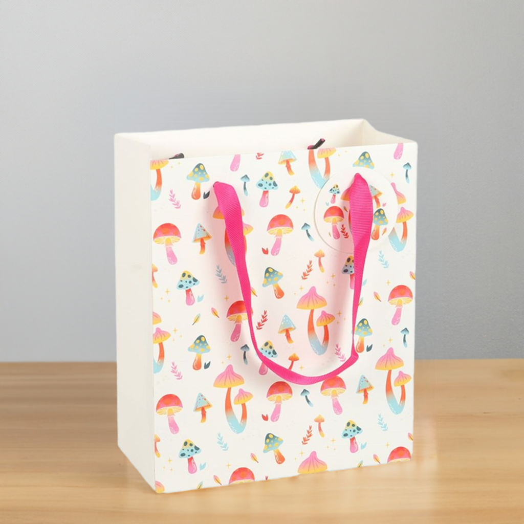 23cm Medium Funky Fungi Mushroom Print Gift Bag
