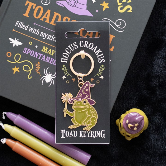 Hocus Croakus Magic Toad Keyring | Witchy Halloween Bag Charm