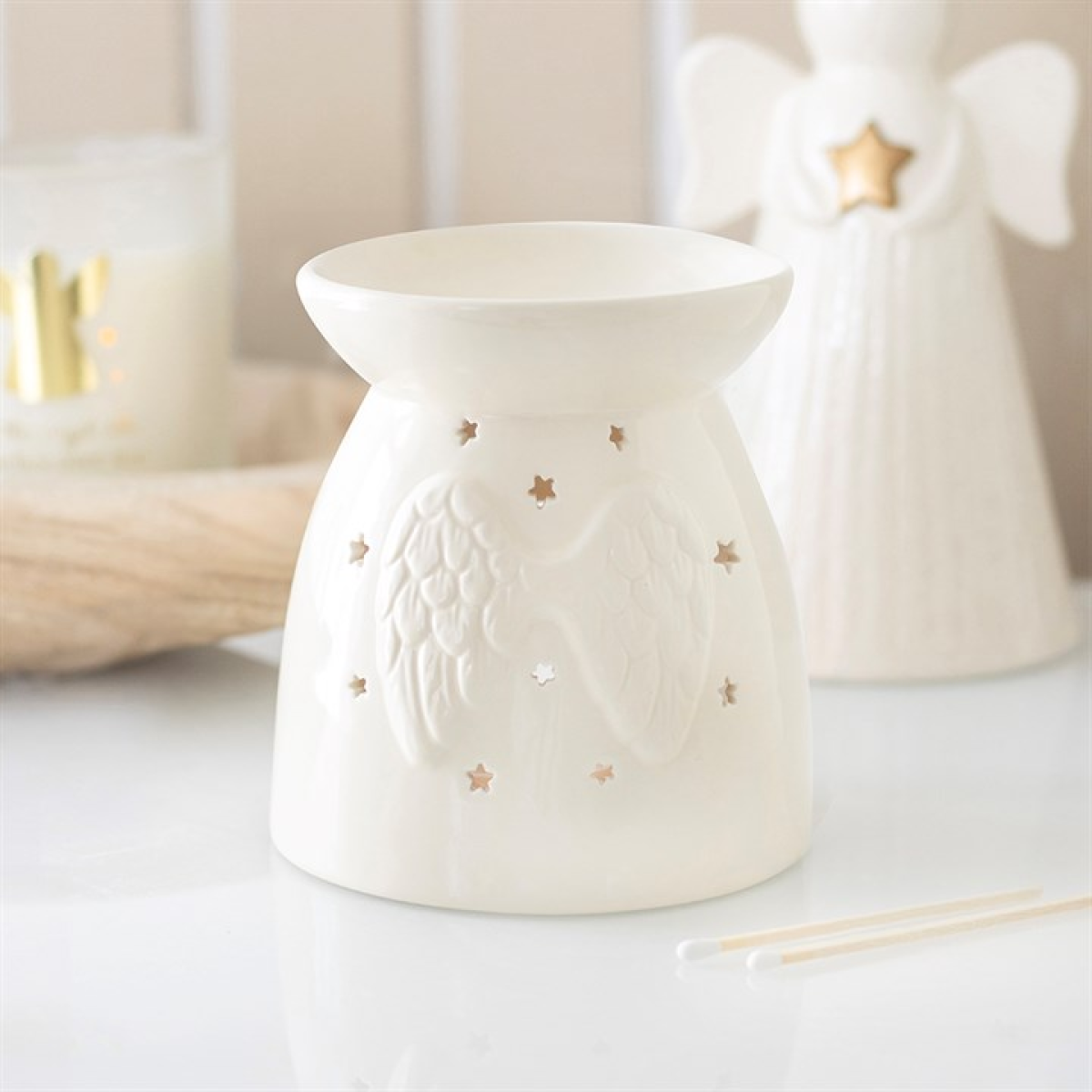 3D Angel Wing Oil Burner & Wax Warmer | Heavenly Home Fragrance & Celestial Decor Gift