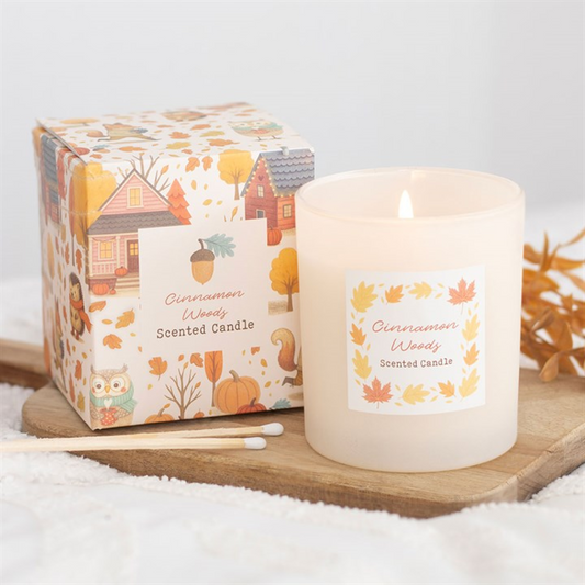 Cinnamon Woods Scented Candle | Cosy Autumn Home Fragrance Gift
