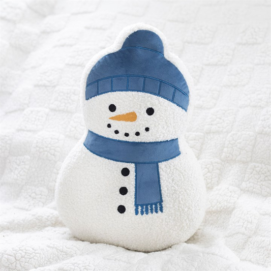 Snowman Shaped Bouclé Cushion | Festive Christmas Cushion