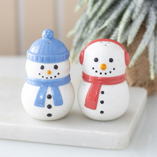Winter Snowman Salt & Pepper Shakers | Festive Christmas Table Décor