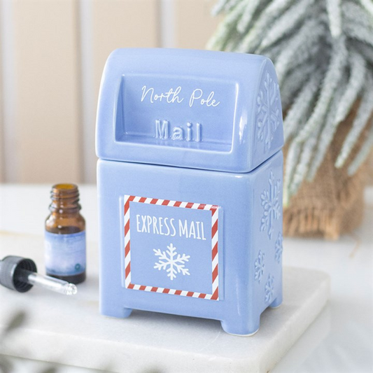 North Pole Postbox Ceramic Oil Burner & Wax Warmer | Festive Christmas Home Fragrance
