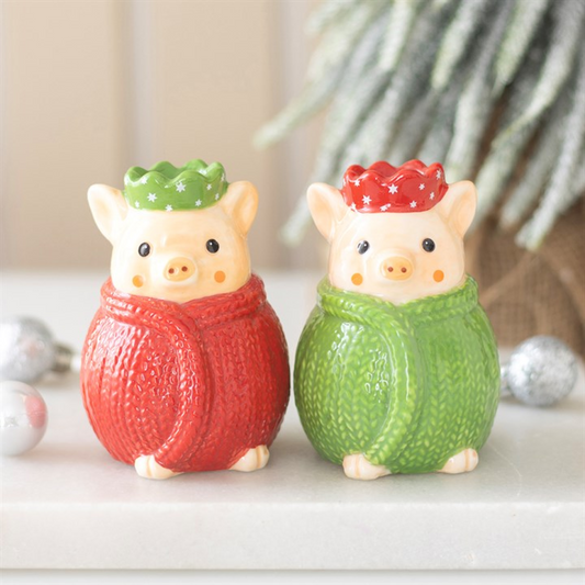 Pigs in Blankets Salt & Pepper Shakers | Novelty Christmas Ceramic Tableware