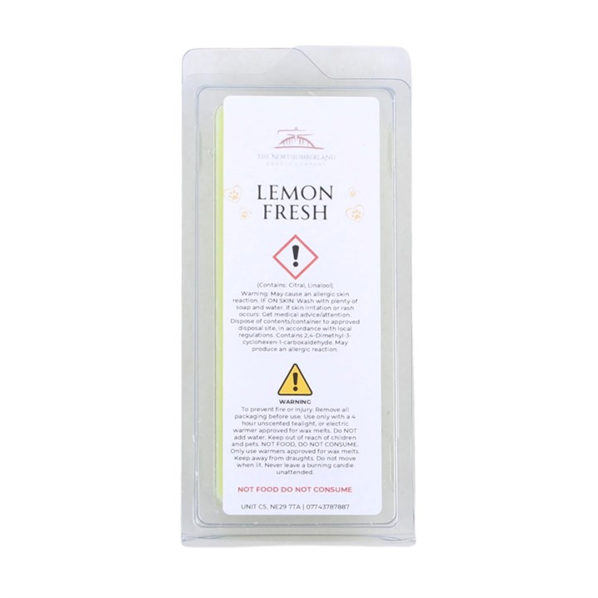 Lemon Fresh 50g Wax Melt Snap Bar | Odouraze Home Fragrance & Odour-Neutralising Wax Melt