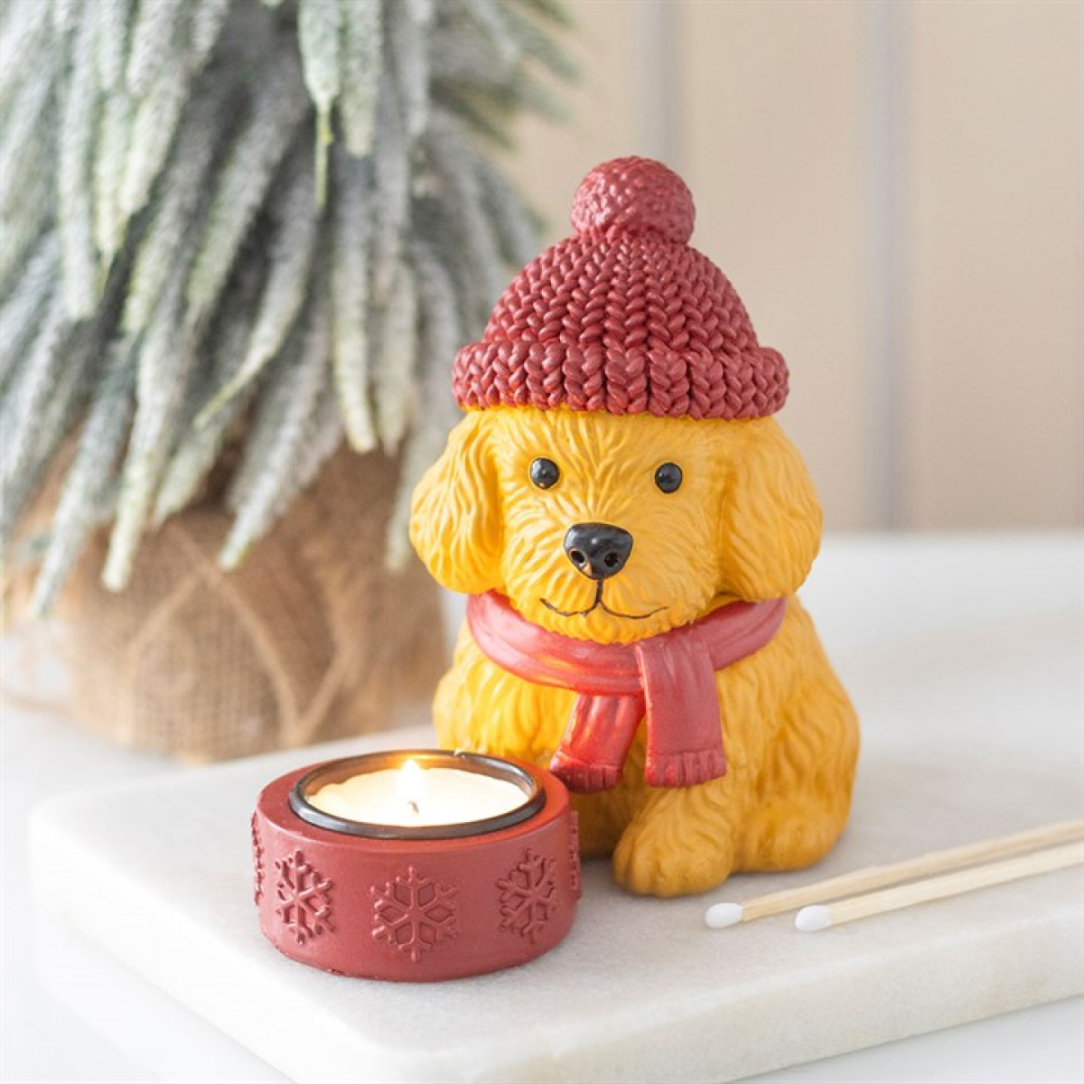 Winter Puppy Tealight Holder