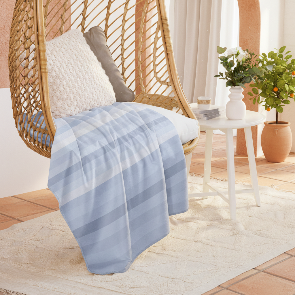 Blue Stripe Sherpa blanket