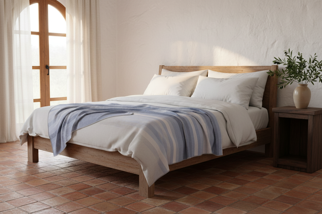 Blue Stripe Sherpa blanket