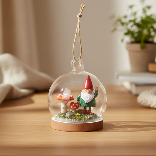 Gnome Glass Dome Hanging Decoration