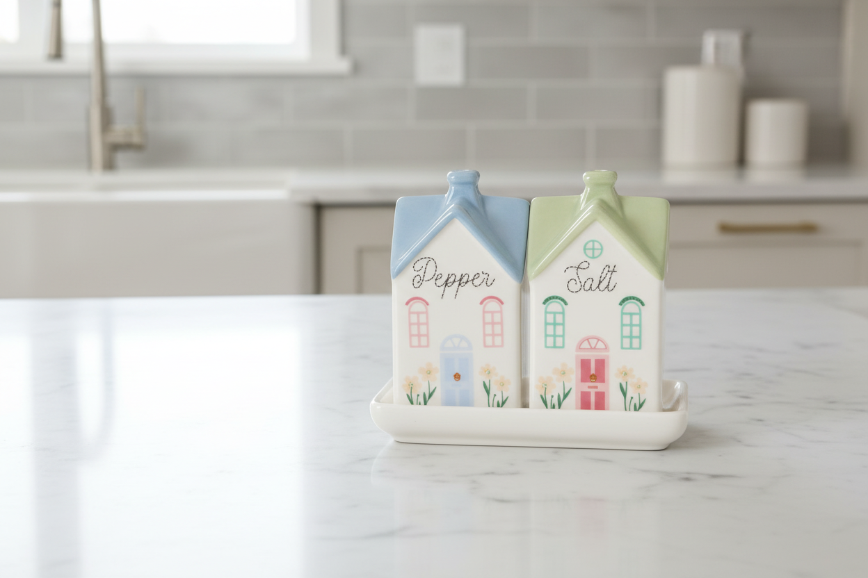 Pastel House Salt and Pepper Shakers