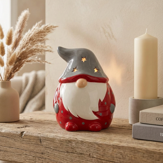 Red and Grey Gonk Tealight Holder
