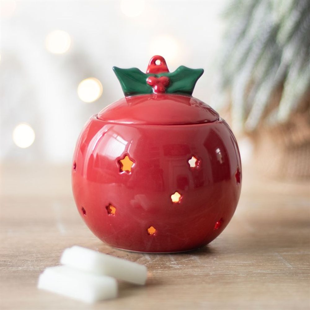 Red Christmas Bauble Oil Burner