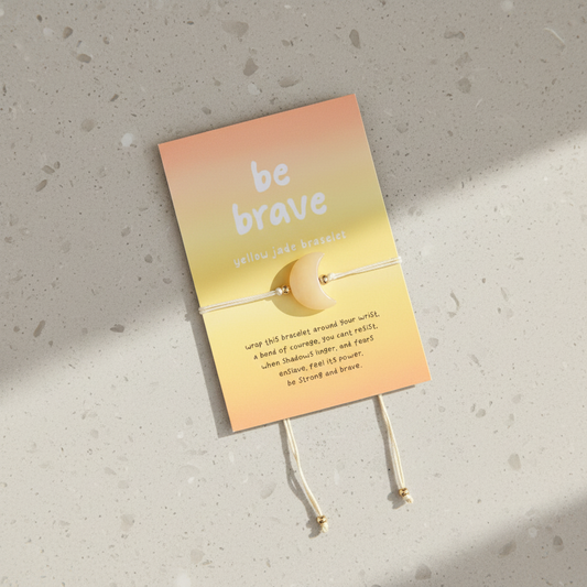 Be Brave Yellow Jade Crystal Moon Bracelet