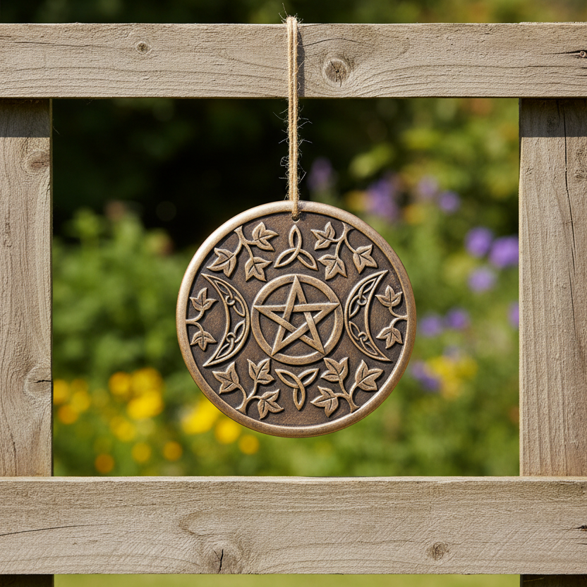 Bronze Terracotta Triple moon plaque