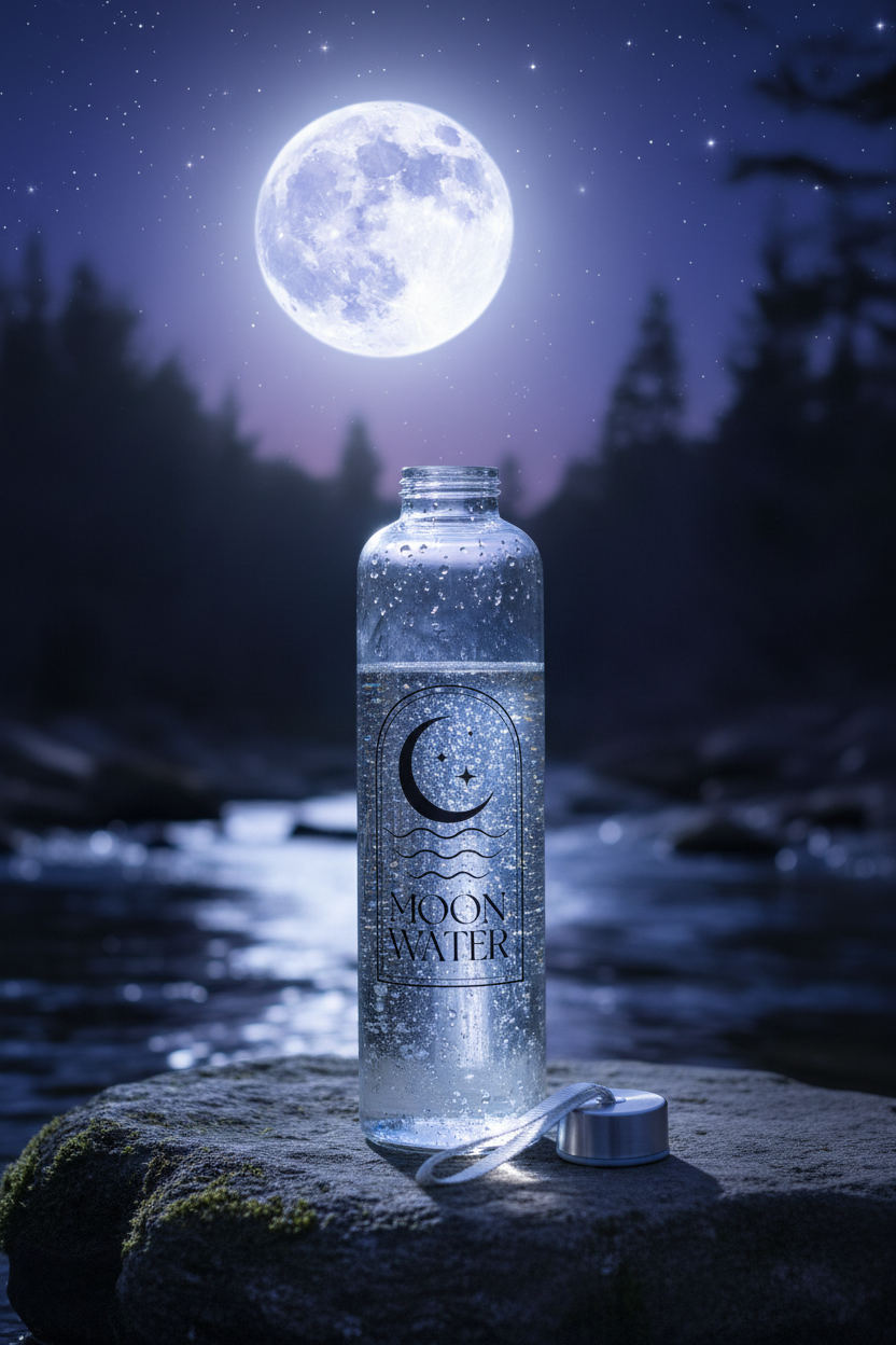 Moon Water Glass Water Bottle